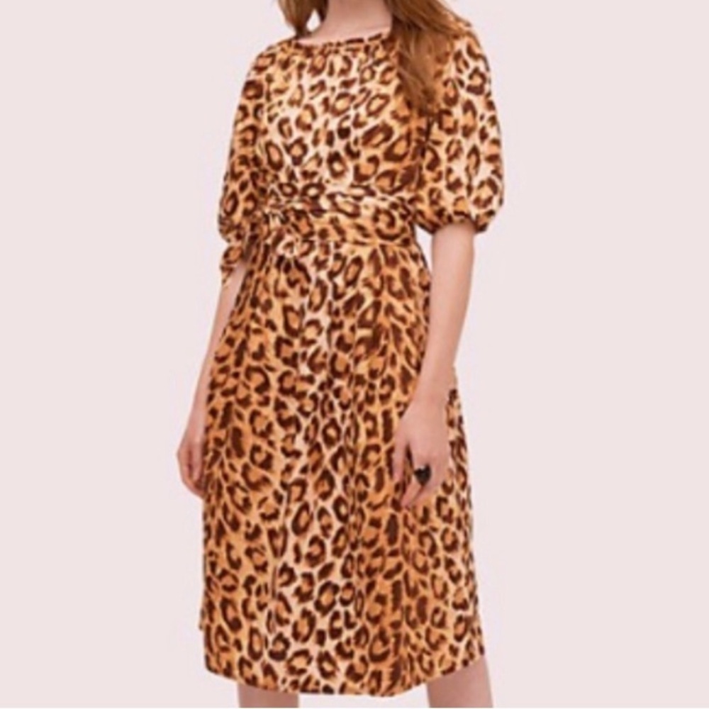 Kate Spade Panthera Cheetah Print Midi Dress
